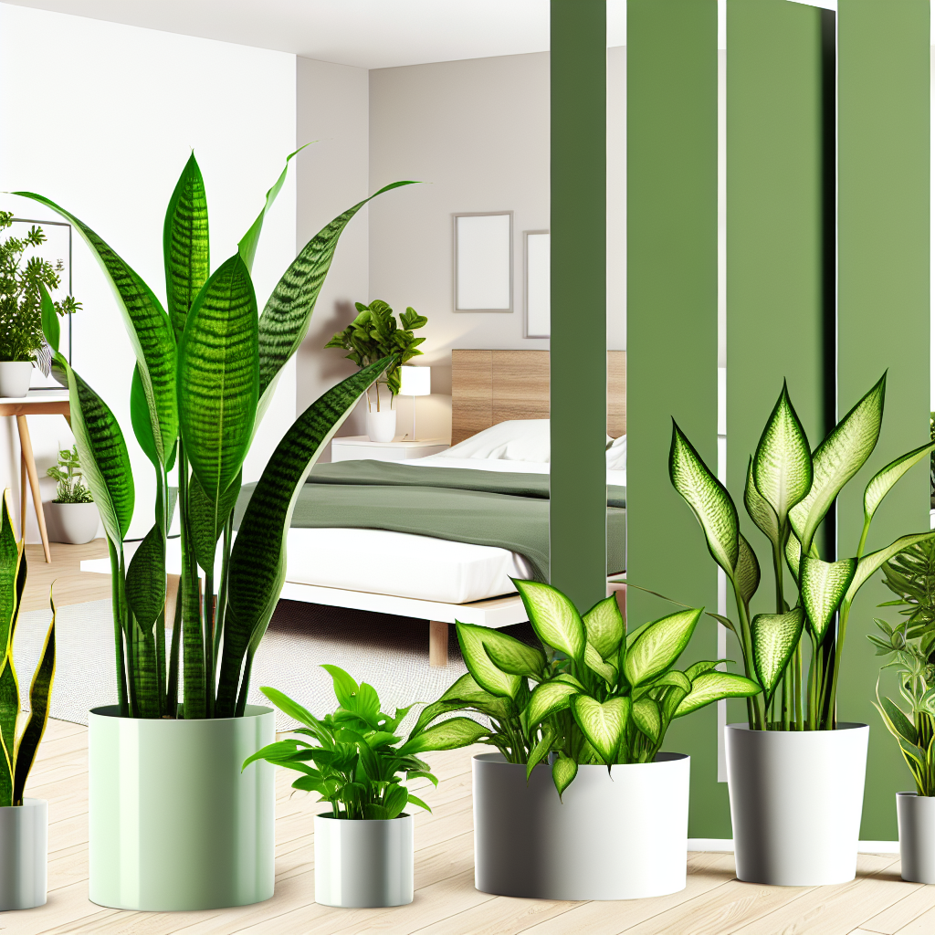 A collection of air purifying houseplants.