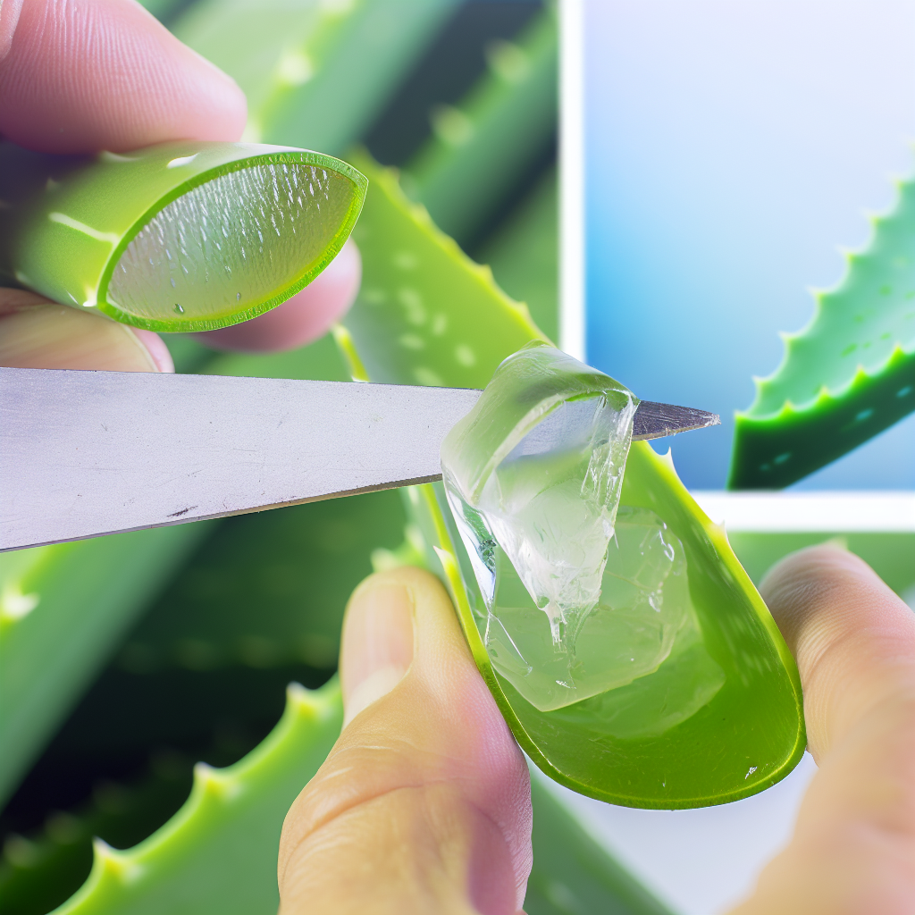 Close up on an Aloe Vera leaf.