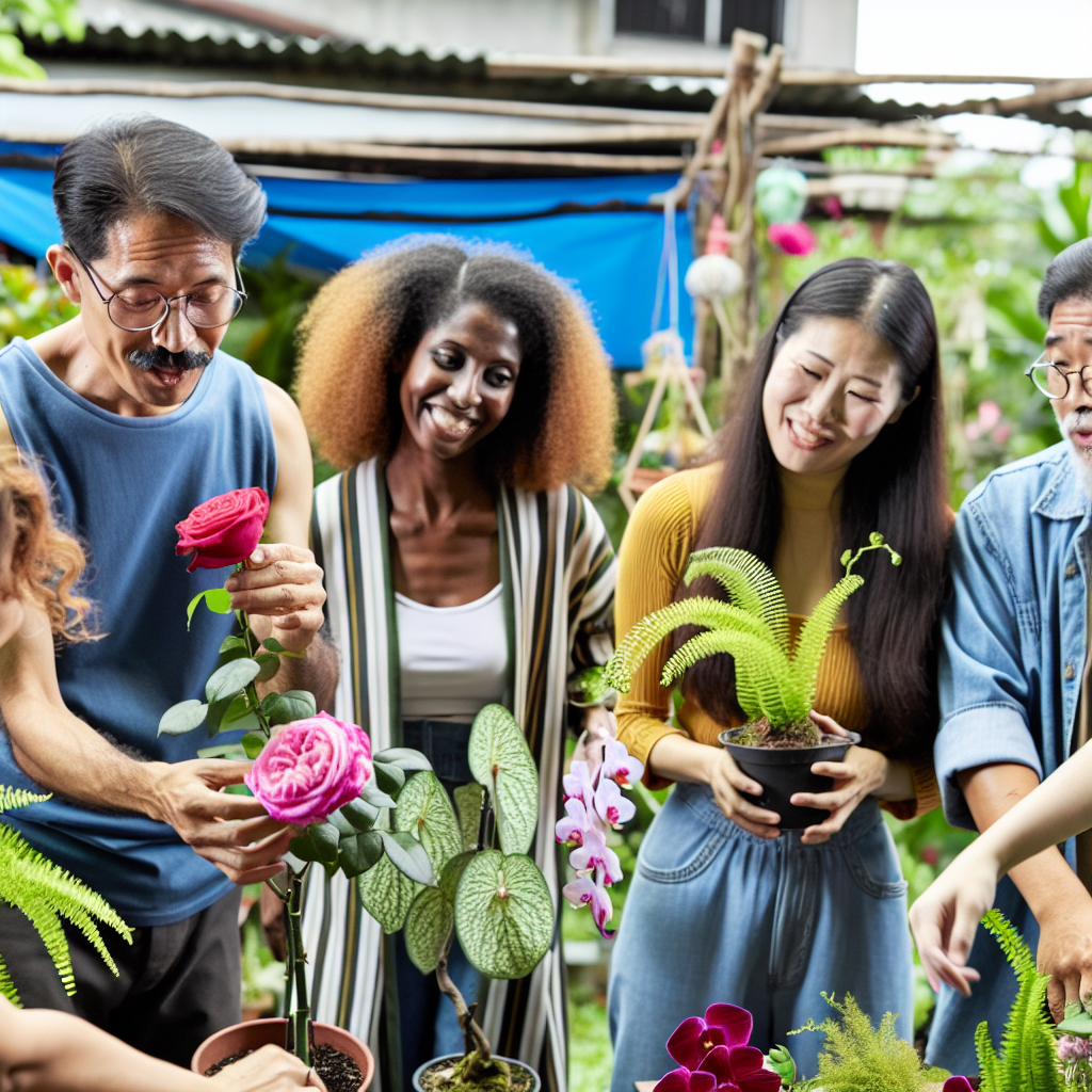 Plant enthusiasts sharing tips.