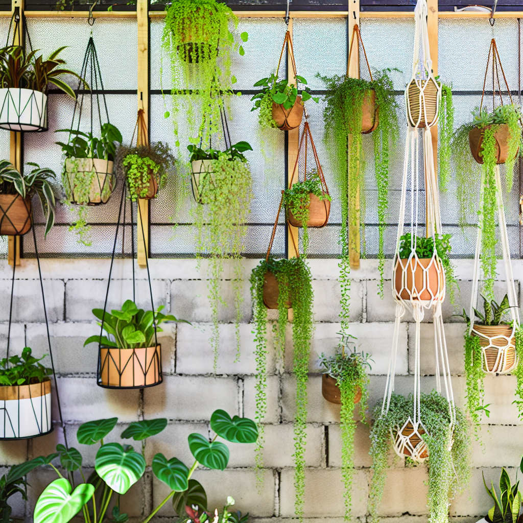 Plants arranged beautifully in a living room.