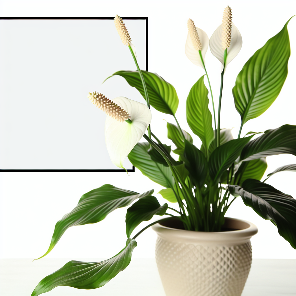 A Peace Lily with white flowers.