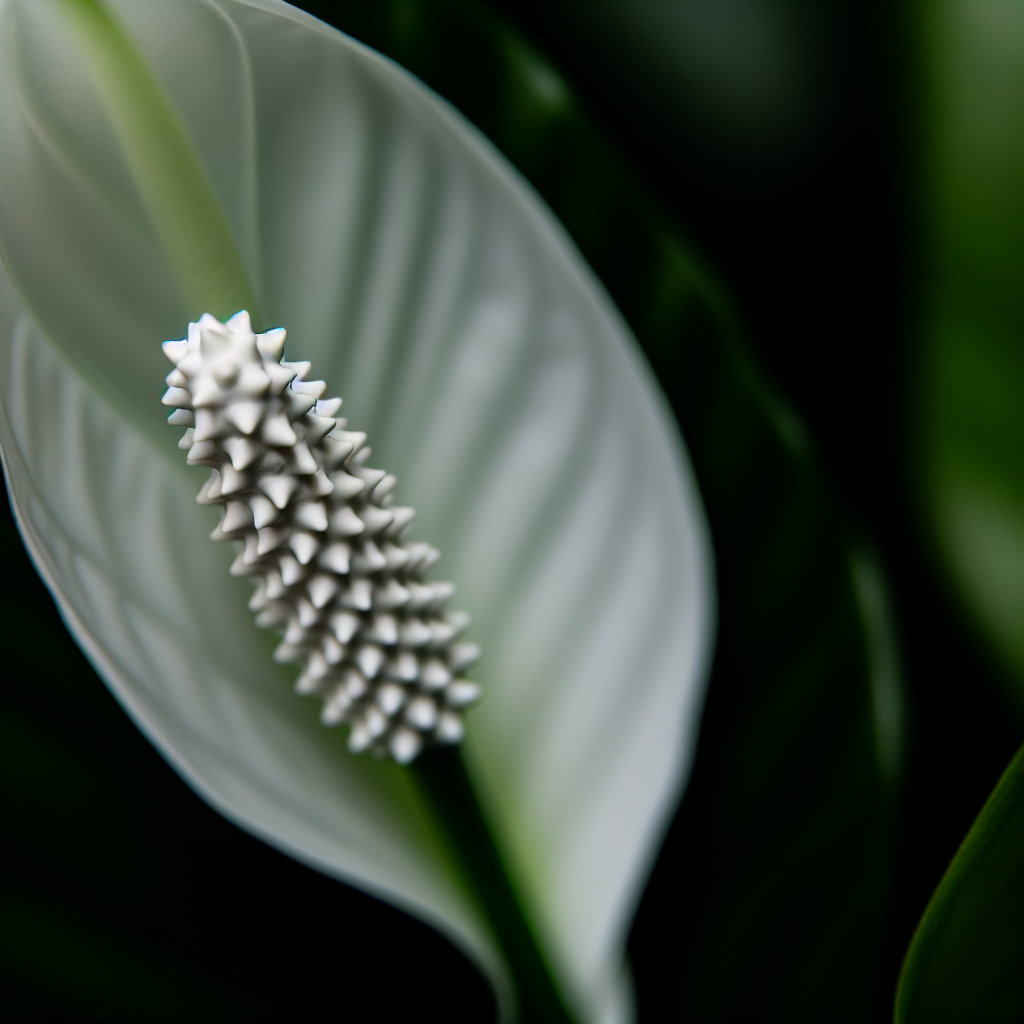 Close up of a Peace Lily flower.