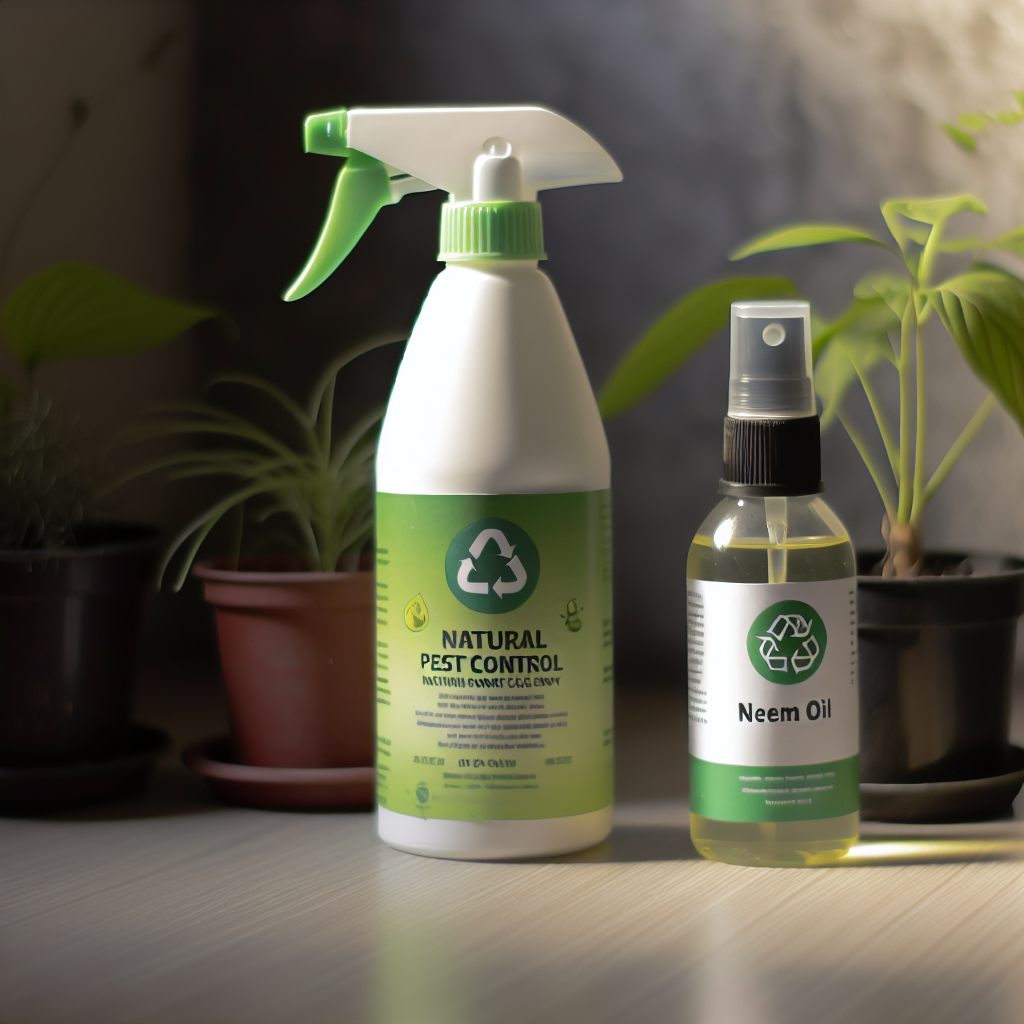 A person spraying a plant.