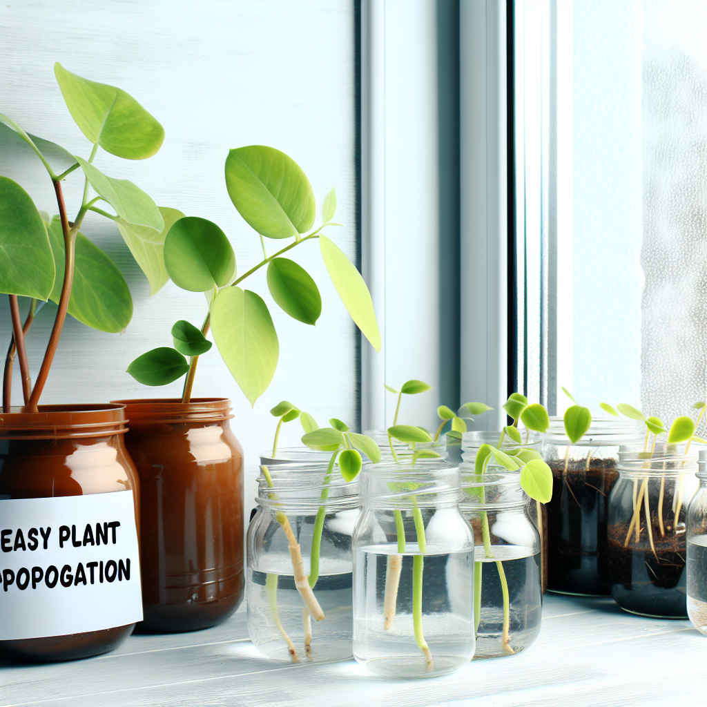 Cuttings rooting in a jar of water.