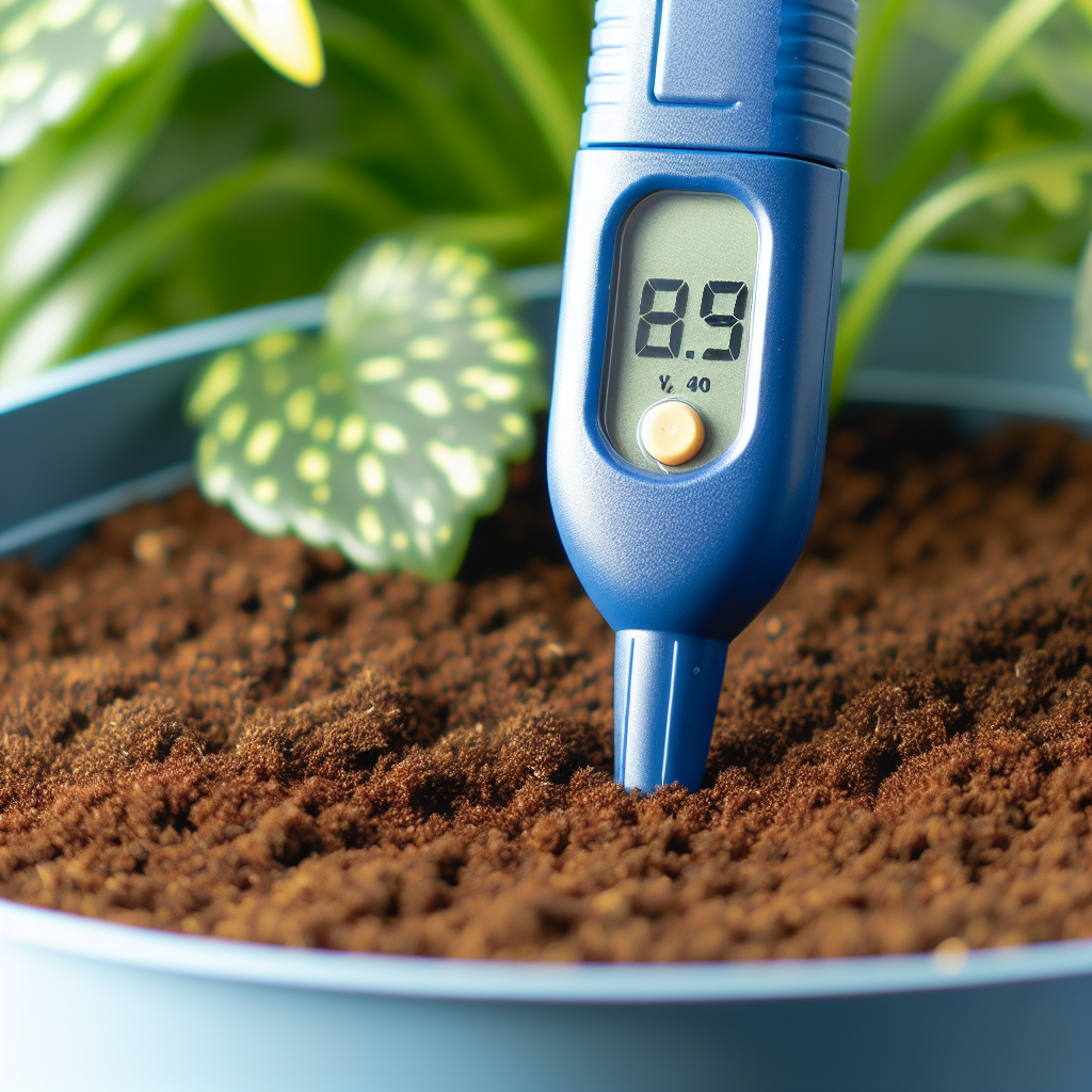 A finger testing the moisture of the soil in a plant pot.