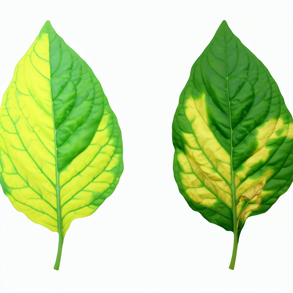 A close-up of a yellow leaf being inspected.